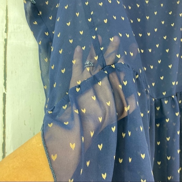 Blue & gold sheer blouse - Picture 2 of 5